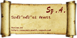 Szénási Anett névjegykártya