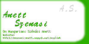 anett szenasi business card